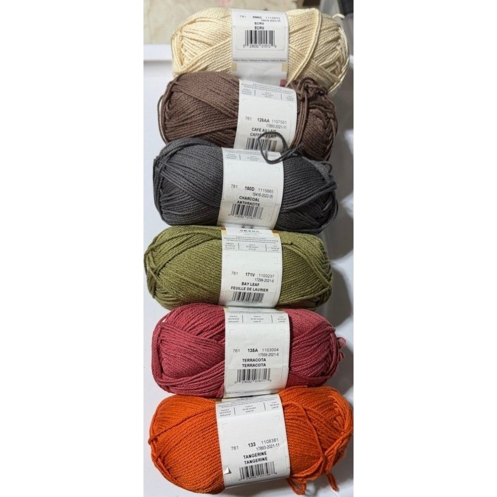 Lion Brand 24/7 Cotton Yarn 8 1/2 Skeins - Fall Bundle